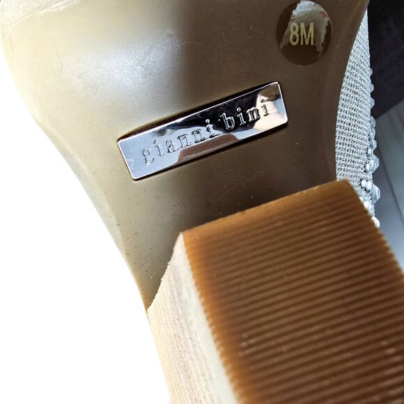 Gianni Bini Jeweled Silver Glitter Cowboy Booties Women’s 8 M Western Heels NEW - Picture 14 of 16